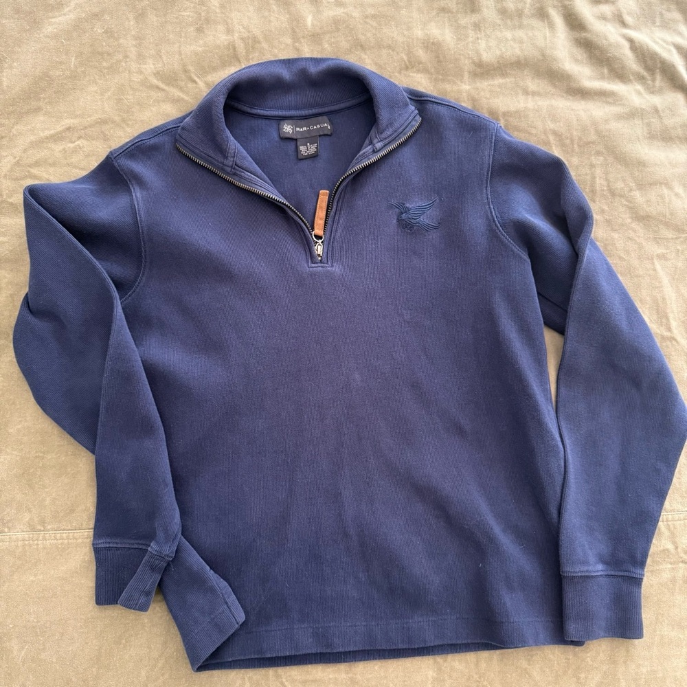 Navy Zip-Up Sweater for Men